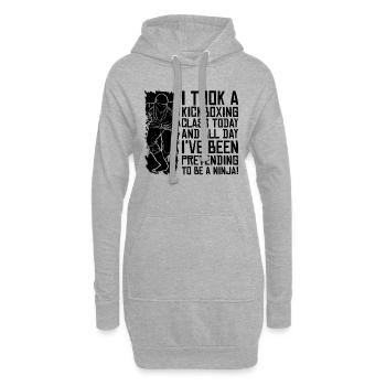 Kickboxer J’ai pris un cours de kickboxing Boxing Fighter - Sweat-shirt à capuche long Femme - gris chiné - Devant