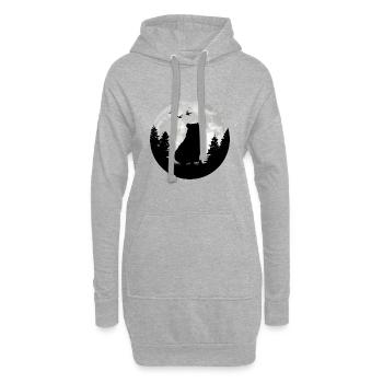 Capybara Lune Capybara - Sweat-shirt à capuche long Femme - gris chiné - Devant