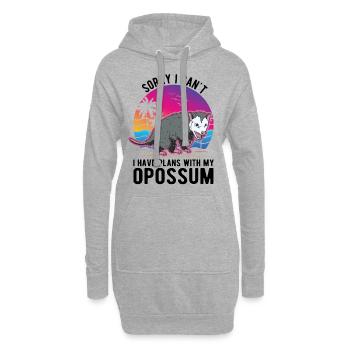 Opossum Geschenk Possum Beutelratte - Hoodie-Kleid - Grau meliert - Vorne