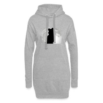 Quokka Moon Kangourou à queue courte - Sweat-shirt à capuche long Femme - gris chiné - Devant