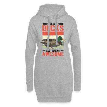 Canard Cadeau Éleveur de Canard - Sweat-shirt à capuche long Femme - gris chiné - Devant