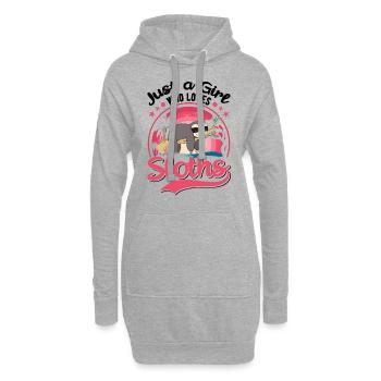 Juste une fille qui aime les paresseux Faultier Mädchen - Sweat-shirt à capuche long Femme - gris chiné - Devant