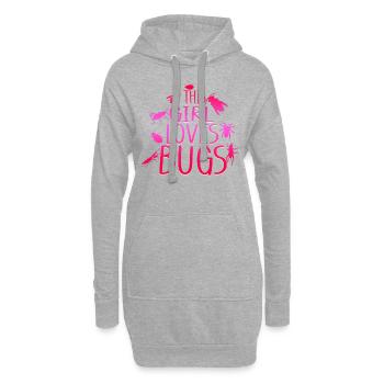 Insectes Fille - Sweat-shirt à capuche long Femme - gris chiné - Devant