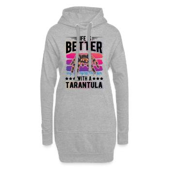 La vie est meilleure avec une Tarentule Tarantel - Sweat-shirt à capuche long Femme - gris chiné - Devant