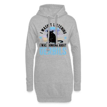 Gerbille Racing Rat Gerbille - Sweat-shirt à capuche long Femme - gris chiné - Devant