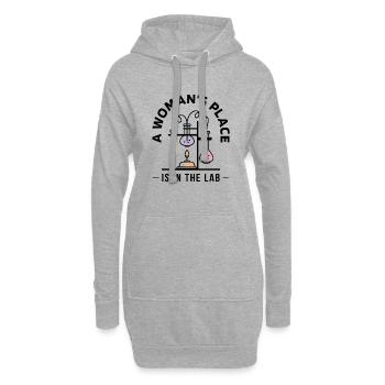 Science - a woman's place is in the lab - Hoodie Dress - heather grey - Front