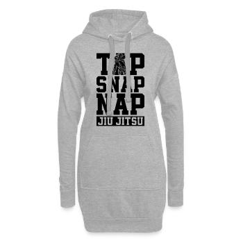 Tap Snap Nap Jiu Jitsu Combat Fighting Fighter - Hoodie-Kleid - Grau meliert - Vorne