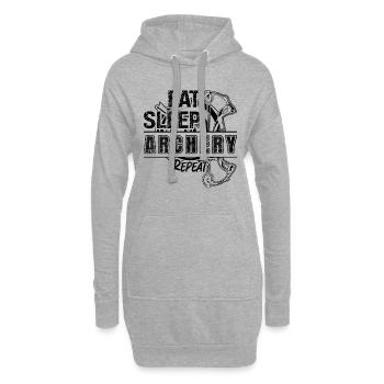 Manger dormir Tir à l’arc Arbalète Tir sportif Archer - Sweat-shirt à capuche long Femme - gris chiné - Devant