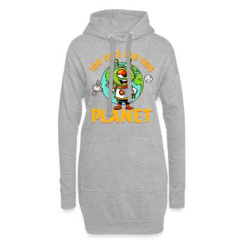 Trop mignon pour cette planète - Sweat-shirt à capuche long Femme - gris chiné - Devant