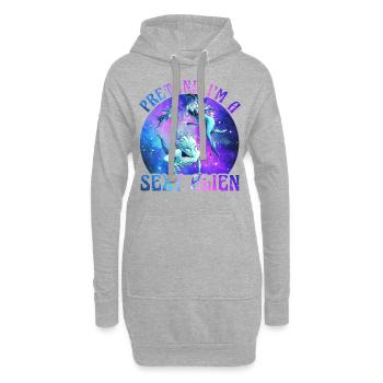 Pretend I'm a sexy Alien - Hoodie-Kleid - Grau meliert - Vorne
