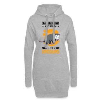 Opossum Cadeau Marsupial Opossum - Sweat-shirt à capuche long Femme - gris chiné - Devant