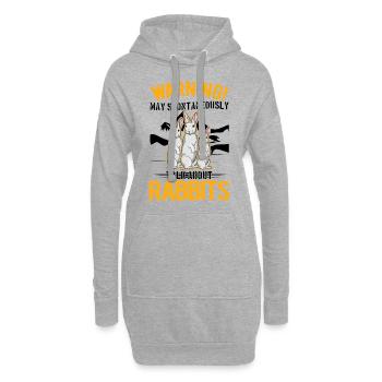 Lapin lapin lapin lapin - Sweat-shirt à capuche long Femme - gris chiné - Devant