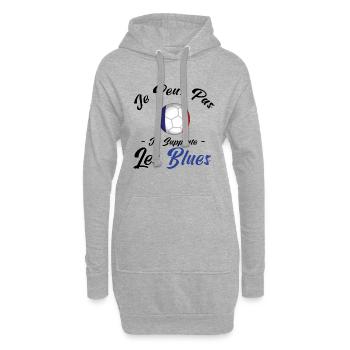 je peux pas , je supporte les bleus. France - Sweat-shirt à capuche long Femme - gris chiné - Devant