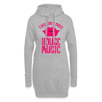 House Musik Girl - Hoodie-Kleid - Grau meliert - Vorne
