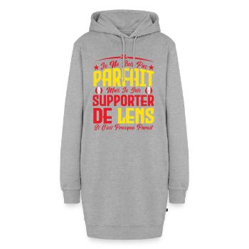 je ne suis pas parfait, supporteur de Lens . - Sweat-shirt à capuche long Femme - gris chiné - Devant