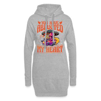 You have abducted my Heart Alien - Hoodie-Kleid - Grau meliert - Vorne