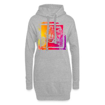 Étranger - Sweat-shirt à capuche long Femme - gris chiné - Devant