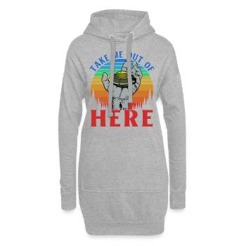 Sortez-moi d’ici - Sweat-shirt à capuche long Femme - gris chiné - Devant