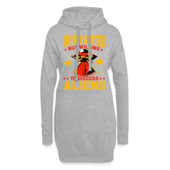 Introverted but willing to discuss Aliens - Hoodie-Kleid - Grau meliert - Vorne