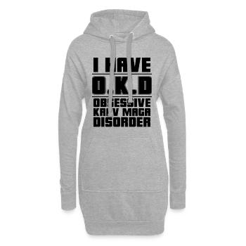 J’ai O.K.D Krav Maga Arts Martiaux Combat Fighter - Sweat-shirt à capuche long Femme - gris chiné - Devant