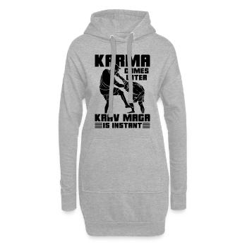 Karma Comes Later Krav Maga Combat Instant Fighter - Hoodie-Kleid - Grau meliert - Vorne
