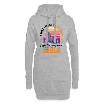 Robbe Geschenk Seelöwe - Hoodie-Kleid - Grau meliert - Vorne