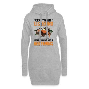 Panda roux Cadeau Panda roux - Sweat-shirt à capuche long Femme - gris chiné - Devant
