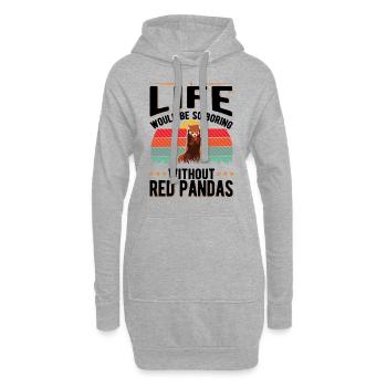Cadeau panda roux - Sweat-shirt à capuche long Femme - gris chiné - Devant