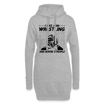 J’aime Arm Wrestling Muscle Wrestle Sport Wrestler - Sweat-shirt à capuche long Femme - gris chiné - Devant