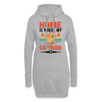 Home is where my Capybara is - Hoodie-Kleid - Grau meliert - Vorne
