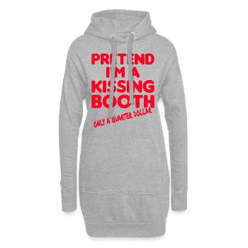 Pretend I'm a Kissing Booth Kuss Küssen - Hoodie-Kleid - Grau meliert - Vorne