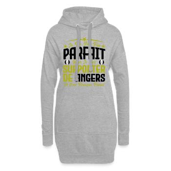 je ne suis pas parfait, supporteur de Angers . - Sweat-shirt à capuche long Femme - gris chiné - Devant