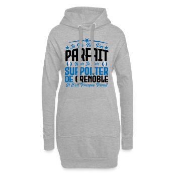 je ne suis pas parfait, supporteur de Grenoble. - Sweat-shirt à capuche long Femme - gris chiné - Devant