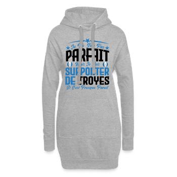 je ne suis pas parfait, supporteur de Troyes. - Sweat-shirt à capuche long Femme - gris chiné - Devant