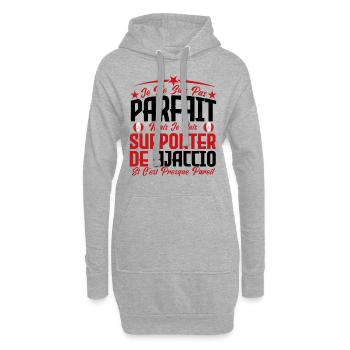 je ne suis pas parfait, supporteur de Ajaccio. - Sweat-shirt à capuche long Femme - gris chiné - Devant