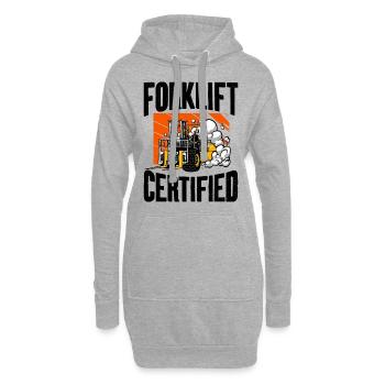 Certifié chariot élévateur - Sweat-shirt à capuche long Femme - gris chiné - Devant