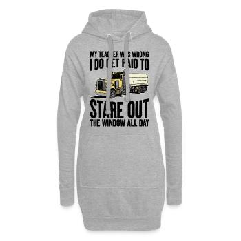 Ich Werde Dafür Bezahlt, Aus Dem Fenster Des - Hoodie-Kleid - Grau meliert - Vorne