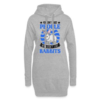 Lapin lapin lapin lapin - Sweat-shirt à capuche long Femme - gris chiné - Devant