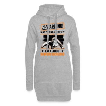 Warnung Komodowaran Waran Komododrache - Hoodie-Kleid - Grau meliert - Vorne