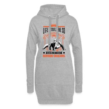 Komodowaran Geschenk Komodo Dragon Waran - Hoodie-Kleid - Grau meliert - Vorne