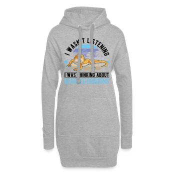 Dragon barbu disant Dragon barbu - Sweat-shirt à capuche long Femme - gris chiné - Devant