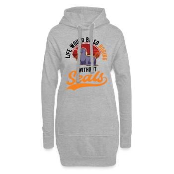 La vie serait si ennuyeuse sans Seal Sea Lion Robbe - Sweat-shirt à capuche long Femme - gris chiné - Devant