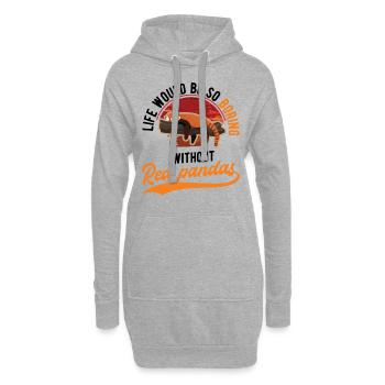 Cadeau Red Panda - Sweat-shirt à capuche long Femme - gris chiné - Devant