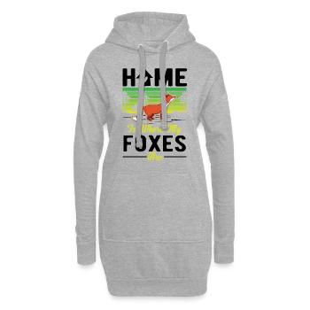 La maison est l’endroit où mes renards sont Fuchs - Sweat-shirt à capuche long Femme - gris chiné - Devant