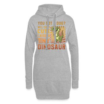 Drôle de dinosaure - Sweat-shirt à capuche long Femme - gris chiné - Devant