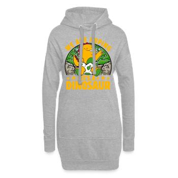 We are hoping it's a Dinosaur - Hoodie-Kleid - Grau meliert - Vorne