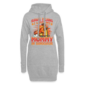 Rawr signifie que j’aime ma maman dans Dinosaurs - Sweat-shirt à capuche long Femme - gris chiné - Devant