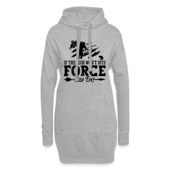 If The Fish Won't Bite Bowfishing Arrow Bowfisher - Hoodie Dress - heather grey - Front