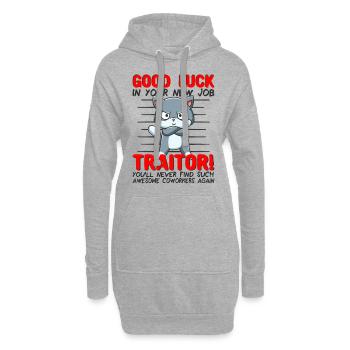 Jobwechsel Neuer Job Abschied Abschiedsgeschenk - Hoodie-Kleid - Grau meliert - Vorne
