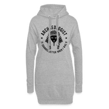 Archéologue Il Archéologie Creuser Archéologue - Sweat-shirt à capuche long Femme - gris chiné - Devant